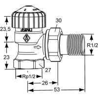 HEIMEIER Thermostatventil 1/2" Unterteil...