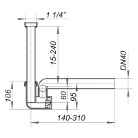 DALLMER Kondensat-Siphon 136.3 1 1/4"x DN40, 1271511