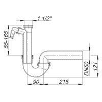 Dallmer Röhren-Siphon 100/1 m einem Waschgeräte-Anschluss 1 1/2"xDN50, 1234314