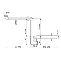 Dallmer Waschtisch-Möbel-Siphon 137 DN40, 1259071