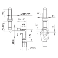 Dallmer Wandeinbau-Siphon 300 PC CR für...