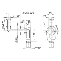 Dallmer Wandeinbau-Siphon 300 KS mit Anschlussbogen...