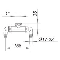 Dallmer Waschgeräte-Doppelanschluss für Waschgeräte-Siphon HL 400 1", 1220882