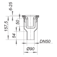 Dallmer Ablaufgehäuse ORIO V DN50, 1203731