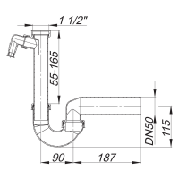 Dallmer Röhren-Siphon 100/1 m einem...