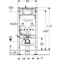 GEBERIT Duofix Element für Wand-WC,112 cm mit Sigma UP-SPK 12 cm 111300006