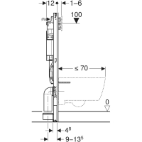 GEBERIT Duofix Element für Wand-WC,112 cm mit Sigma UP-SPK 12 cm 111300006