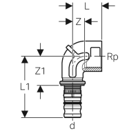 GEBERIT Mepla Übergangsbogen 90° mit...