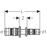 GEBERIT Mepla Reduktion Ø 20 mm auf 16 mm,...