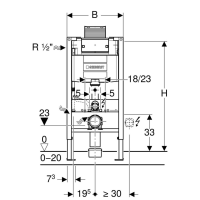 GEBERIT Duofix Element für Wand-WC, 98 cm, mit Omega...