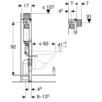 GEBERIT Duofix Element für Wand-WC, 98 cm, mit Omega UP-Spülkasten 12 cm  111.030.00.1