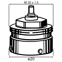 Adapter für Danfoss RA Ventile, Gewinde M30 x 1,5