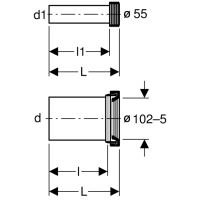 GEBERIT Anschlussset für Wand-WC PE d110/45 L:30 cm...