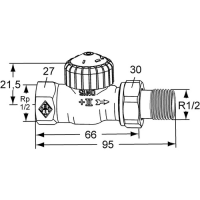 HEIMEIER Thermostatventil Unterteil V-Exact II 1/2...