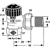 HEIMEIER Thermostatventil Unterteil 1/2 Eck Standard Nr....