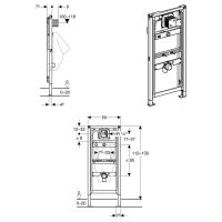 GEBERIT Duofix Element für Urinal, 112 - 130 cm,...